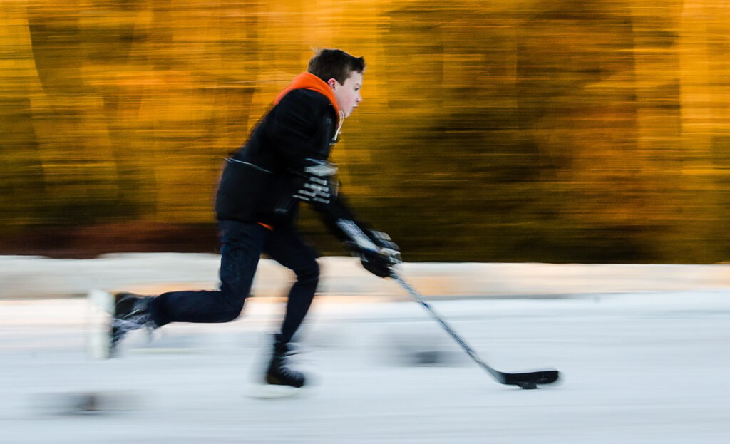 Outdoor hockey rink